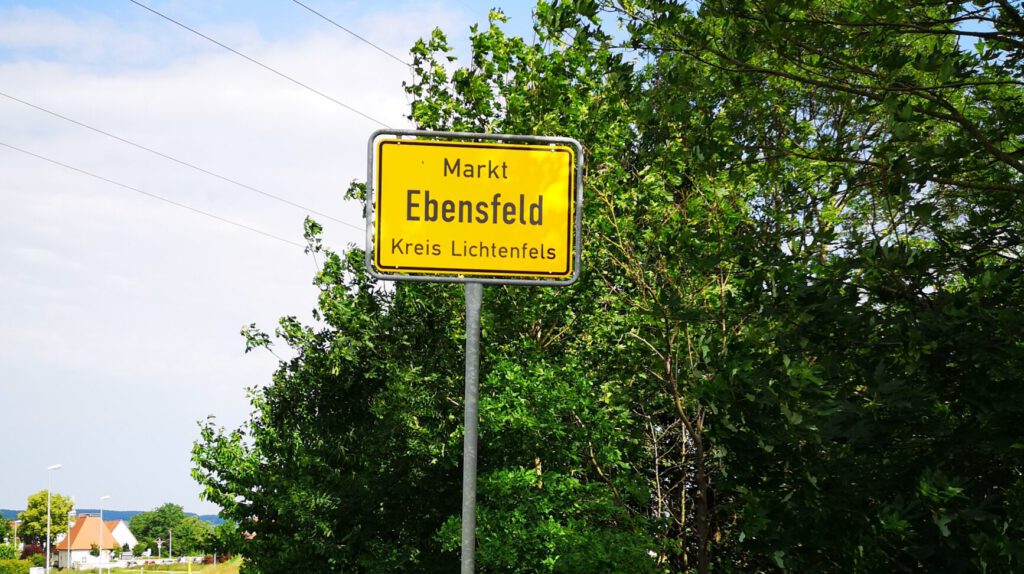 tour de ortsschild, ortsschild, ebensfeld, prächting